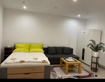 Ein Bett oder Betten in einem Zimmer der Unterkunft Studio Apartment Zentrum Rüsselsheim