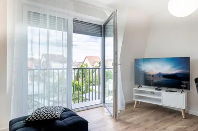 TV/Unterhaltungsangebot in der Unterkunft XXL Design-Appartement Artdesign - 8 Pers - nähe Speyer Mannheim Heidelberg
