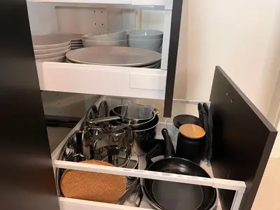 Küche/Küchenzeile in der Unterkunft Goldstadt Apartments Pforzheim