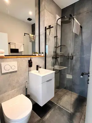Ein Badezimmer in der Unterkunft Goldstadt Apartments Pforzheim