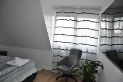 Ein Bett oder Betten in einem Zimmer der Unterkunft Neubau, Luxus, 3-Zi Wohn für KaffeeGenießer