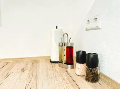 Kaffee-/Teezubehör in der Unterkunft Modernes Apartment 5 Min zur Messe Parkplatz