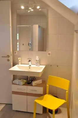 Ein Badezimmer in der Unterkunft 3 Zimmer Neubauwohnung in der schwäbischen Toskana