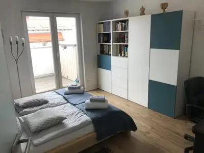 Ein Sitzbereich in der Unterkunft Traumwohnung mit großer Dachterasse