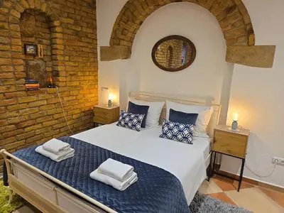 Ein Bett oder Betten in einem Zimmer der Unterkunft Altstadt Speyer