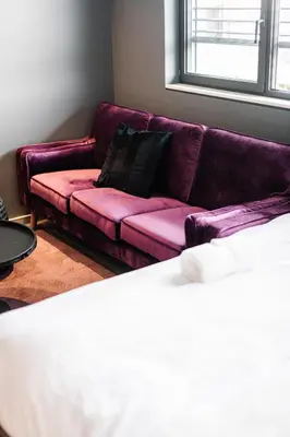 Ein Sitzbereich in der Unterkunft Exklusive Design Appartement BlackBerry Neubau