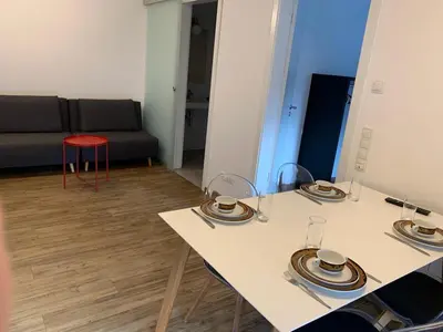 Ein Sitzbereich in der Unterkunft Ferienwohnung Gergert Nr6