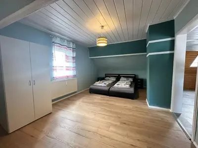 Ein Bett oder Betten in einem Zimmer der Unterkunft Gemütliche Wohnung in Pforzheim