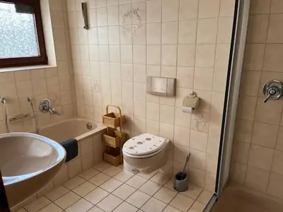 Ein Badezimmer in der Unterkunft Wohnung in Feldrandlage