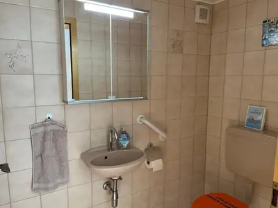 Ein Badezimmer in der Unterkunft Wohnung in Feldrandlage