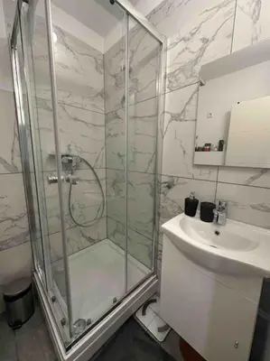 Ein Badezimmer in der Unterkunft GREENSIDE Apartment Work&Travel Nähe Weinheim, HD, MA