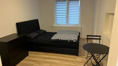 Ein Bett oder Betten in einem Zimmer der Unterkunft Sahra 1Zi. Wohnung Arheiligen