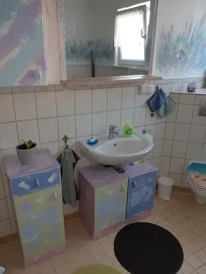 Ein Badezimmer in der Unterkunft Ferienwohnung Antjes Odenwaldzauber