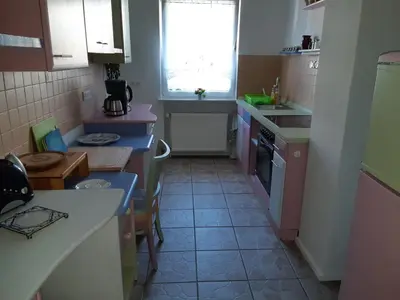 Küche/Küchenzeile in der Unterkunft Ferienwohnung Antjes Odenwaldzauber
