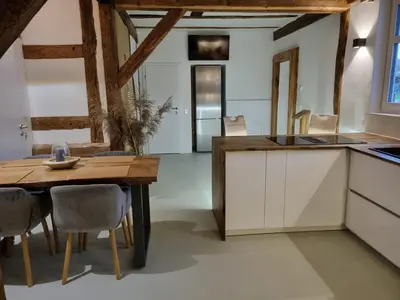 Küche/Küchenzeile in der Unterkunft Casa Linda, luxuriöse Ferienwohnung im Grünen