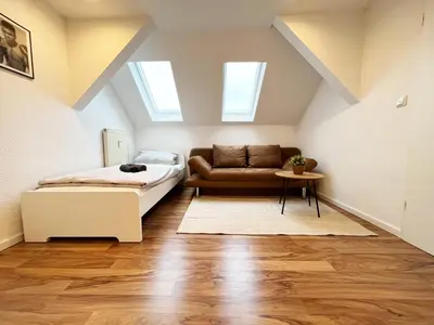 Ein Sitzbereich in der Unterkunft Modern Ruhig 6 Gäste 110m2 Wlan