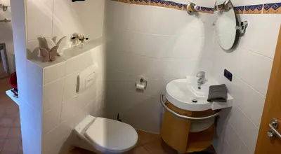 Ein Badezimmer in der Unterkunft Ferienwohnung am Schloss