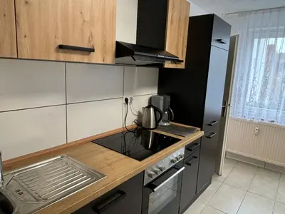 Küche/Küchenzeile in der Unterkunft Ferienwohnung Grimm