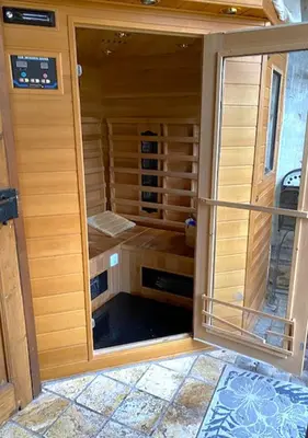 Grundriss der Unterkunft Gemütliche Hof Wohnung in St Martin mit Sauna