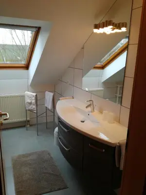 Ein Badezimmer in der Unterkunft Ferienwohnungen Eichenhof