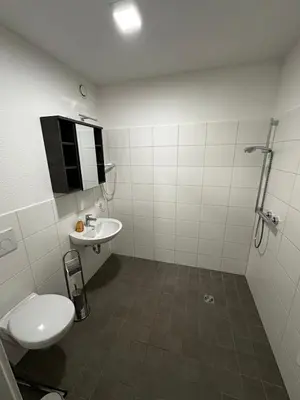 Ein Badezimmer in der Unterkunft Barrierefreie Ferienwohnungen in der Nähe der Golf- und Freizeitanlage