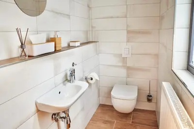 Ein Badezimmer in der Unterkunft Neu! UPPER ROOM Industrial Loft Domizil mit Dachterrasse & Ausblick