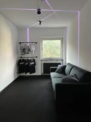 Ein Sitzbereich in der Unterkunft Ferienwohnung am Schwimmbad