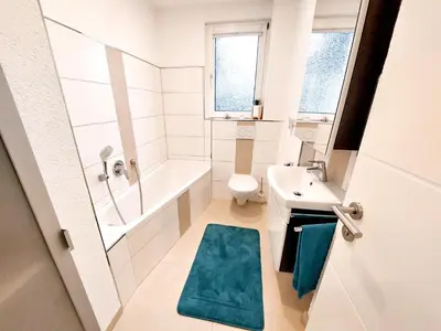 Ein Badezimmer in der Unterkunft Haus am See