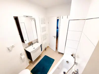 Ein Badezimmer in der Unterkunft Haus am See