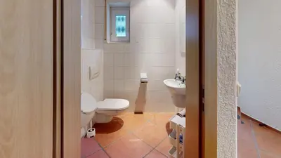 Ein Badezimmer in der Unterkunft Ferienhaus Hoffmann am Rheinbogen