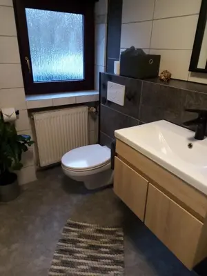 Ein Badezimmer in der Unterkunft Forest Hill Travel &Work Nettes Apartment mit privatem Eingang Birkenau Mannheim Weinheim Heidelberg