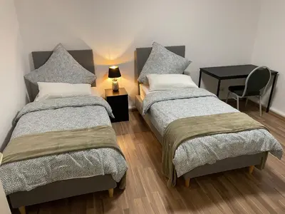 Ein Bett oder Betten in einem Zimmer der Unterkunft Schöne Wohnung in Mannheim
