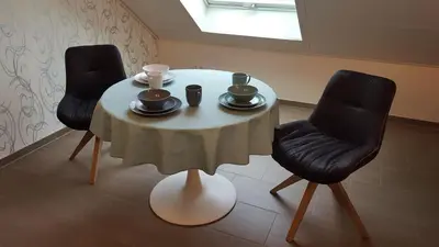 Ein Sitzbereich in der Unterkunft Ferienhaus Fee