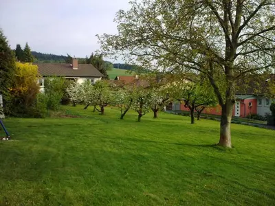 Ein Garten an der Unterkunft Odenwaldblick Michelstadt