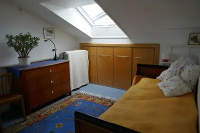 Ein Sitzbereich in der Unterkunft Odenwaldblick Michelstadt