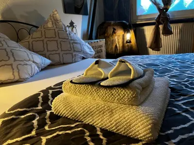 Ein Bett oder Betten in einem Zimmer der Unterkunft Touchdown21