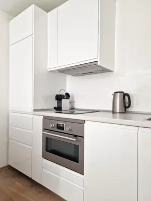 Küche/Küchenzeile in der Unterkunft Magnolia: Moderne, voll möblierte Wohnung