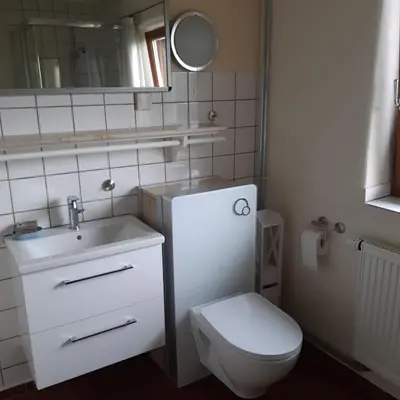 Ein Badezimmer in der Unterkunft Ferienwohnung Zentrumsnah in Heppenheim