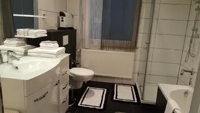 Ein Badezimmer in der Unterkunft Idyllische Wohnung mitten in der Natur „ Haus Magnolia „