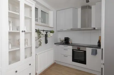Küche/Küchenzeile in der Unterkunft Ferienwohnung Rheinauen
