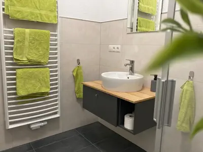 Ein Badezimmer in der Unterkunft Ferienwohnung im Weingut Jens Griebel