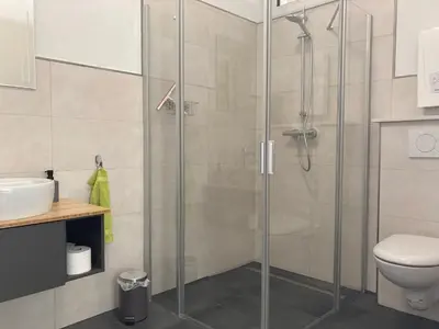 Ein Badezimmer in der Unterkunft Ferienwohnung im Weingut Jens Griebel