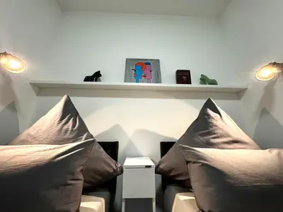 Ein Sitzbereich in der Unterkunft Big-Barockstadtapartment Rastatt