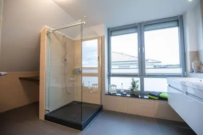 Ein Badezimmer in der Unterkunft Odenwaldblick