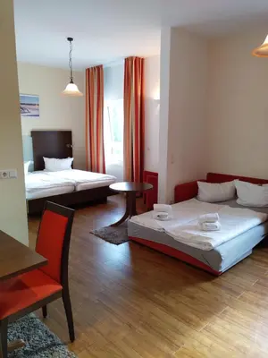 Ein Bett oder Betten in einem Zimmer der Unterkunft Hotel Auf der Bühn