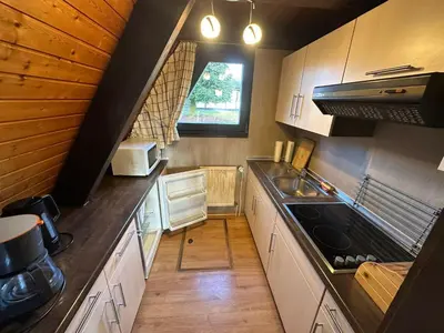 Küche/Küchenzeile in der Unterkunft Ferienhaus Winnetou Am Fuchsbau 67