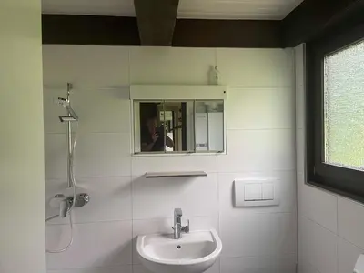 Ein Badezimmer in der Unterkunft Ferienhaus Winnetou Im Abendrot 127
