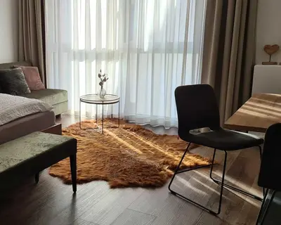 Ein Sitzbereich in der Unterkunft Kachelofa GbR