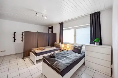 Ein Bett oder Betten in einem Zimmer der Unterkunft DA01 Monteurswohnung in Dieburg!
