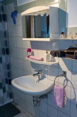 Ein Badezimmer in der Unterkunft Ferienwohnung in Wörrstadt